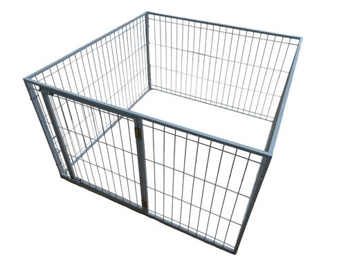   Dieses Freilaufgitter ist geeignet f&uuml;r Kleintiere. Es ist stabil verschraubt, um ein Ausbrechen der Tiere verhindern zu k&ouml;nnen.   Zus&auml;tzlich ist eine T&uuml;r mit einer Verriegelung verbaut, welche nach  Au&szlig;en ge&ouml;ffnet werden kann. Durch die H&ouml;he des Freilaufgitters k&ouml;nnen  Ihre Tiere nicht ausbrechen. Das Gitter kann au&szlig;erdem an den  Verschraubungen auseinander gebaut werden. Somit k&ouml;nnen Sie den Freilauf  ganz einfach von Ort zu Ort transportieren. Selbst in zusammen gebauter  Form ist es nicht zu gro&szlig; und zu schwer um es an einen anderen Platz zu  tragen.  
  Vier Gitter mit Verschraubungen incl. eingebauter T&uuml;re  
 &nbsp; 
     